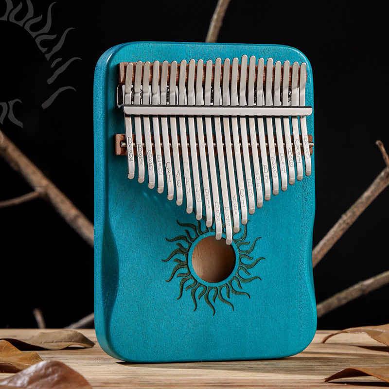 Hluru Kalimba 17 21 teclas Kalimba Piano de dedo madera maciza de arce Kalimba pulgar Piano teclado instrumento Musical Mbira para principiantes: YELLOW