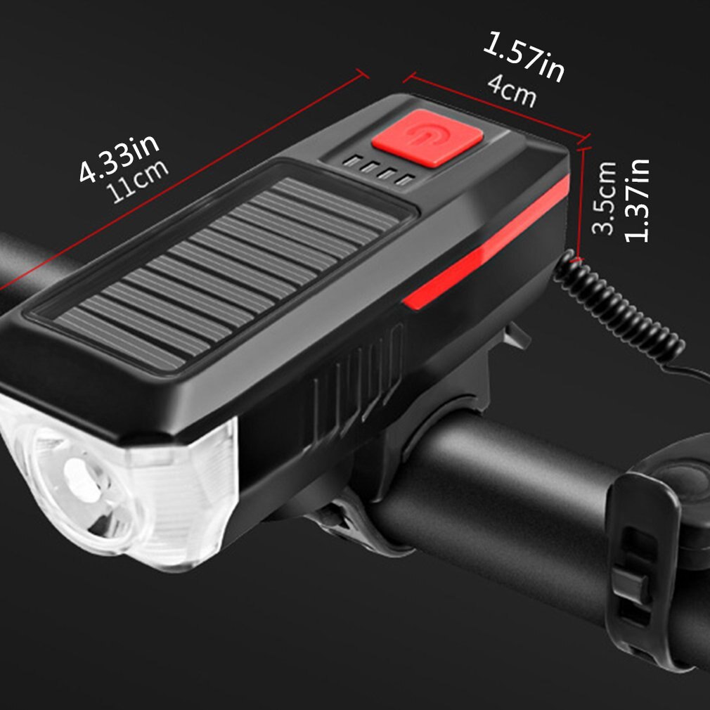 Solar- Fahrrad Licht Scheinwerfer Ladung Nacht Reiten Mountainbike Taschenlampe Fahrrad Zubehör Radfahren Ausrügestochen