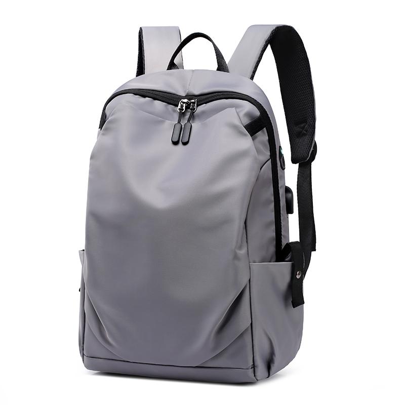 Backpack Men Backpack Nylon Shoulder Bag Computer Laptop Backpack With Headphone Bagpack For Teenager Boys Mochila: Gray