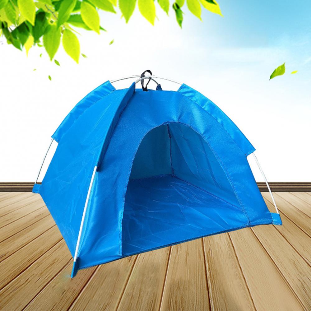 Indoor Outdoor Huis Ademend Portable Wasbaar Pet Puppy Kennel Hond Kat Glasvezel Vouwen Blauwe Tent Voor Reizen