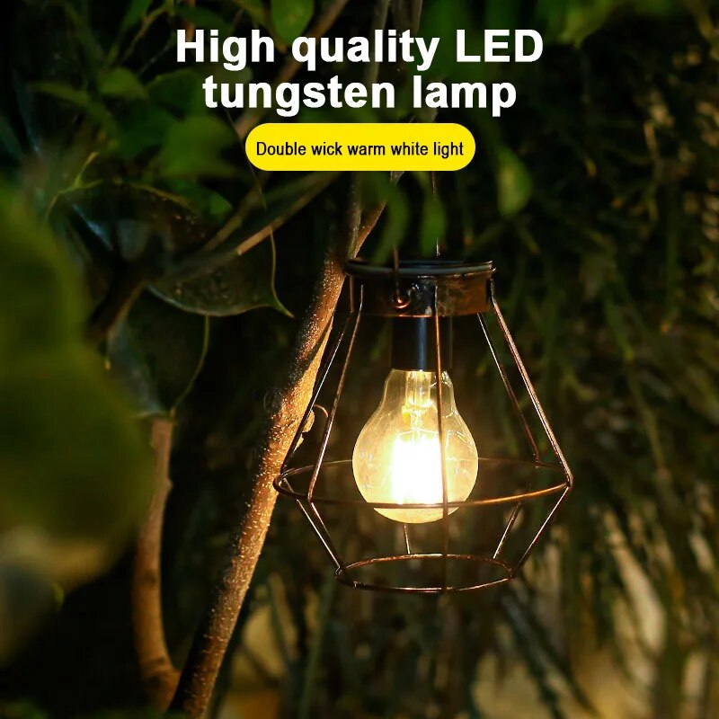 Solar Led Lampen Lantaarn Outdoor Waterdichte Decoratieve Kroonluchter Hanglamp Huis Tuin Opknoping Retro Camping Decor Lantaarn