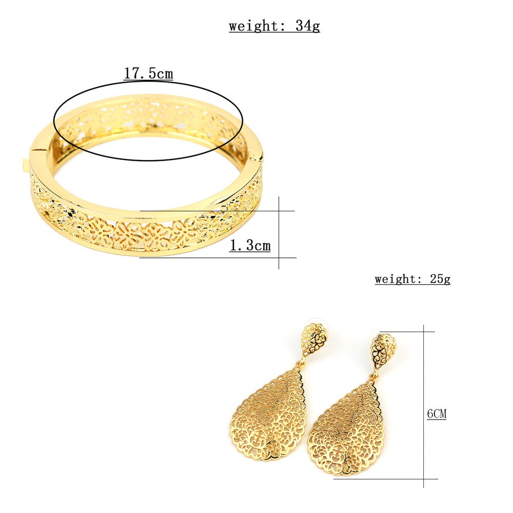 Sunspicems arabesque moslim gouden marokkaanse armband oorbel voor vrouwen algerije bruiloft sieraden holle bloem bijoux bruids