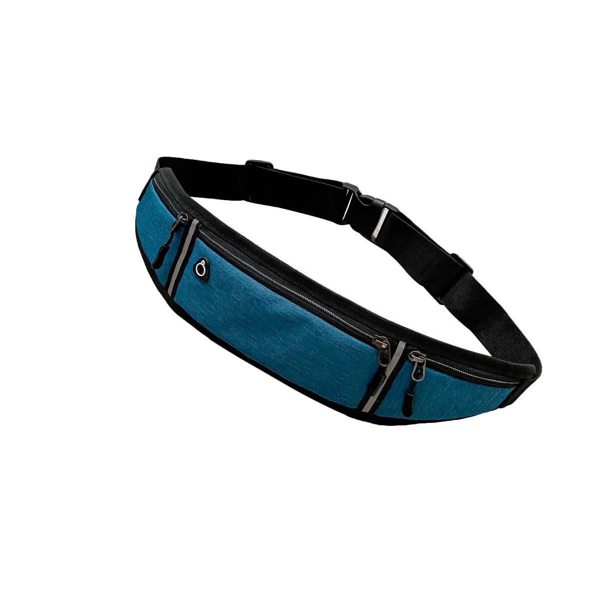 Kvinner sport midje bag utendørs reflekterende stripe fitness mobiltelefon midje bag med øretelefon hull jogge løpebager: Blå