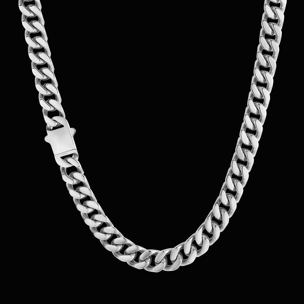 8-16mm HipHop Miami Curb Cuban Chain Necklace Stainless Steel Men Cuban Link Chain Rappe Jewelry: Other / Yellow / Light Yellow Gold Color