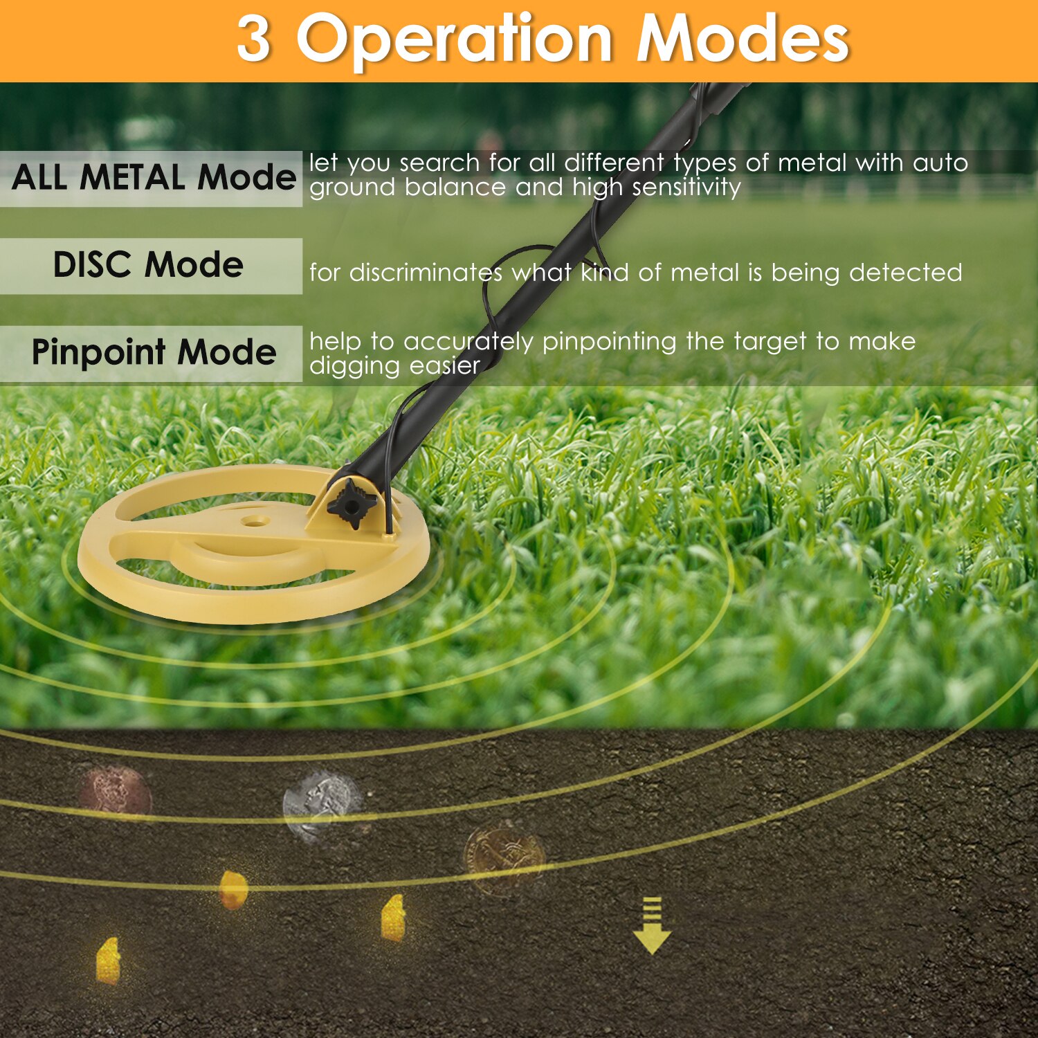 Handheld QC1039 Underground Metal Detector High Sensitivity Accuracy Metal Detecting Tool Underground Gold Metal Finder