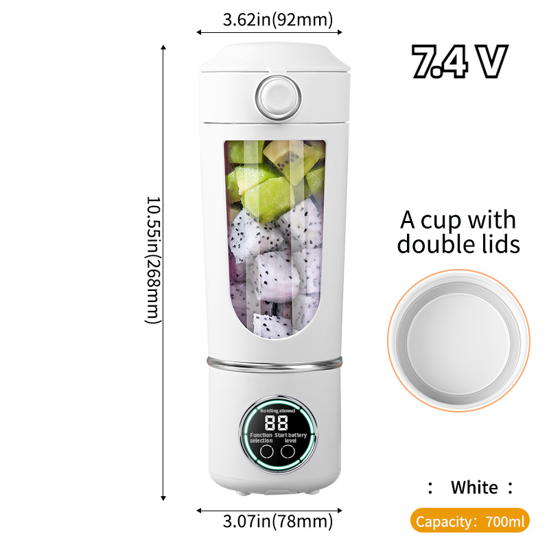 Yeni Taşınabilir Meyve Suyu Yapıcı Shake ve Smoothie'ler için Blender 700 ML Dayanıklı Paslanmaz Sıkacakları Çelik Bıçaklar Blender Smoothie Taşınabilir: WHITE