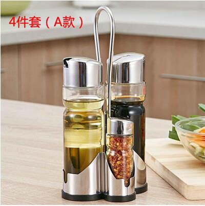 Stainless Steel Spice Jar Set Cooking Top Seal Gadget Oil Pourer Bottle Storage Salt Porta Condimentos Kitchen Gadgets OC50TL: set1