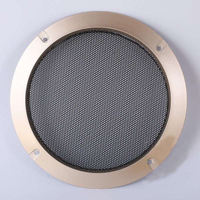 For 2"/3"/4"/5"/6.5"/8"/10" inch Audio Speaker Conversion Net Cover Decorative Circle Metal Mesh Grille #Golden+Black