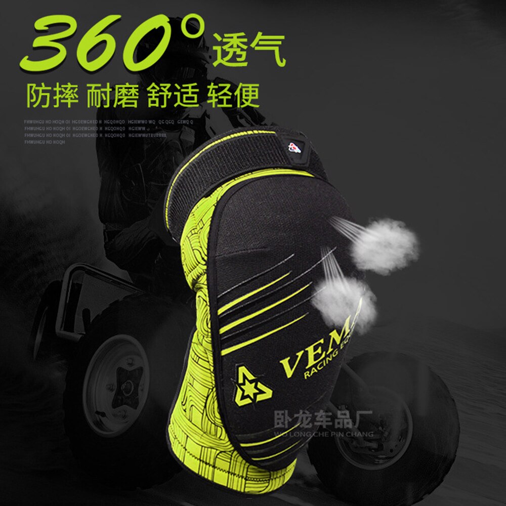 Joelheira de motocross, equipamento verde de proteção para motocicleta, proteção para o corpo e equitação, quatro estações