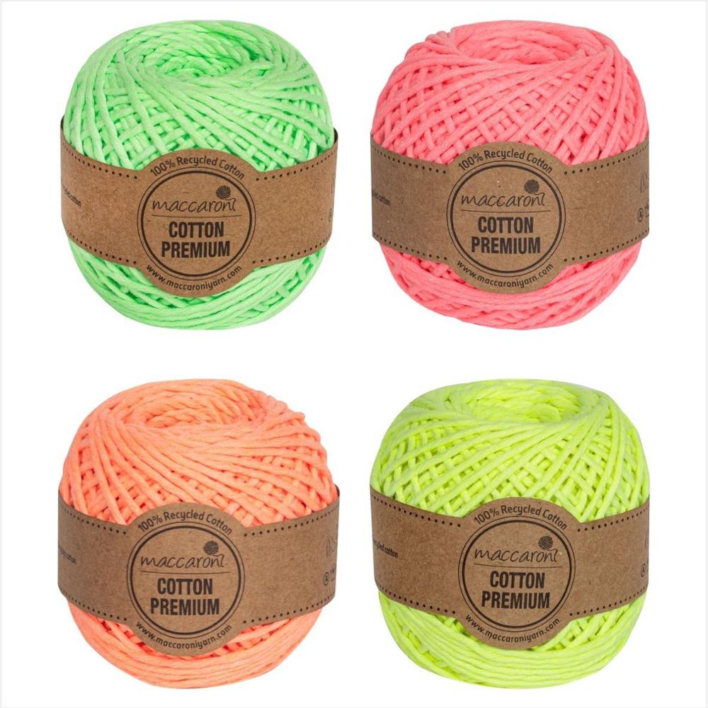 Maccaroni Neon Macrame Garen Katoen Premium 1 Mm