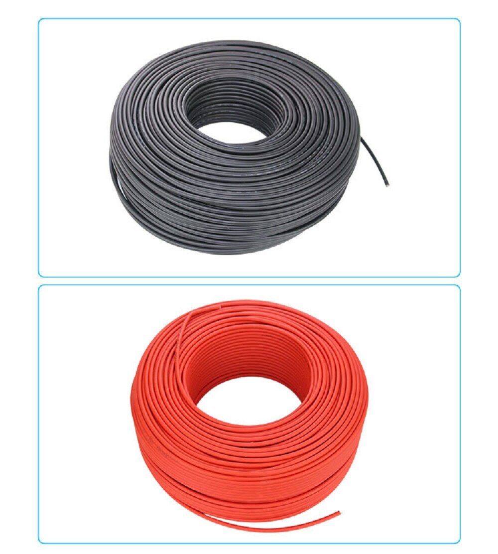 1 par 4mm 2.5 kvadratiske solcellepanel fotovoltaisk kabel kobbertråd sort og rød med vandtæt stik solcelle pv kabel 6/4/2.5 mm