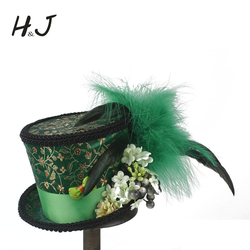 Kvinder blomst fascinator mini top hat hår dame klip gotisk fjer vinger ur sommerfugl dekoration hovedbeklædning hår