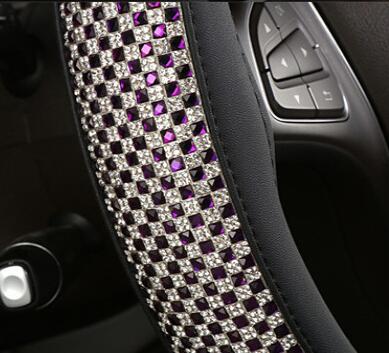 Rhinestones krystal bil rattet dækker auto diamant sikkerhedssele skulder gear dæksel styre-cover tilbehør: 5