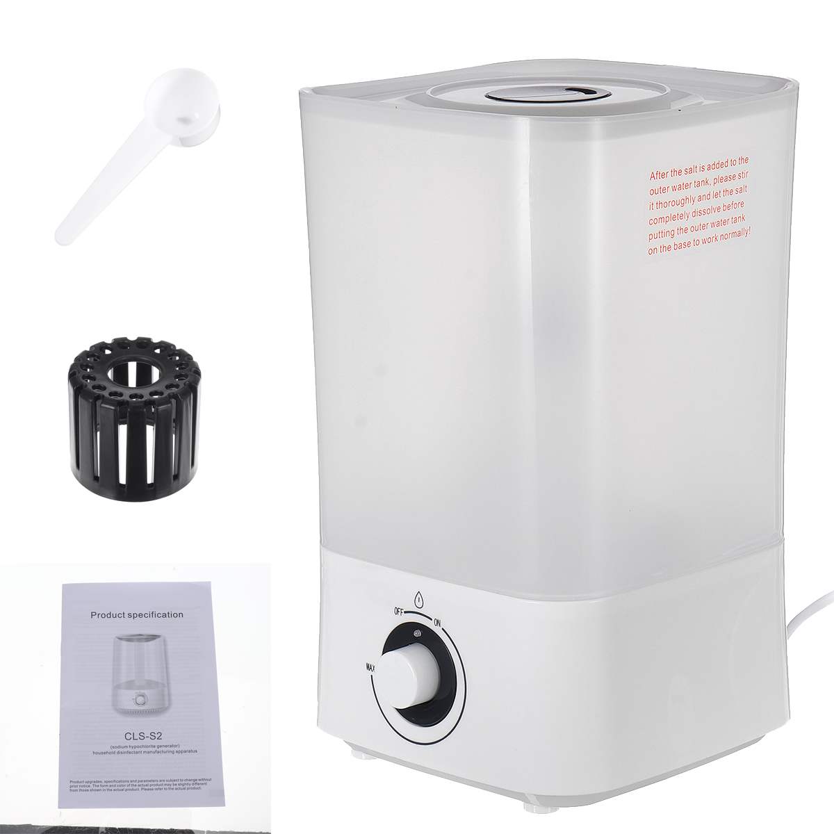 4L Hypochlorous Acid Water Generator Making Machine Humidifier Disinfection Air Purifiers Atomizer Home Car Purifier 110V/220V: Knob Type / US