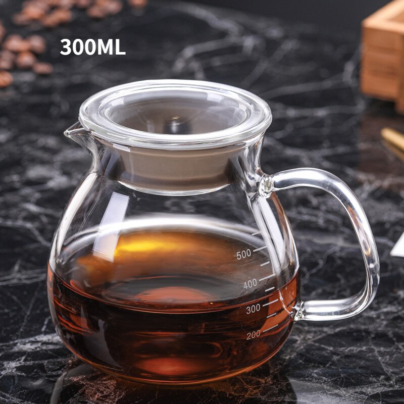 300/500ml Color Reusable Glass Coffee Pot High Temperature Resistant Glass Coffee Pot Sharing Pot Coffee Percolators Coffeeware: Transparen 300ML