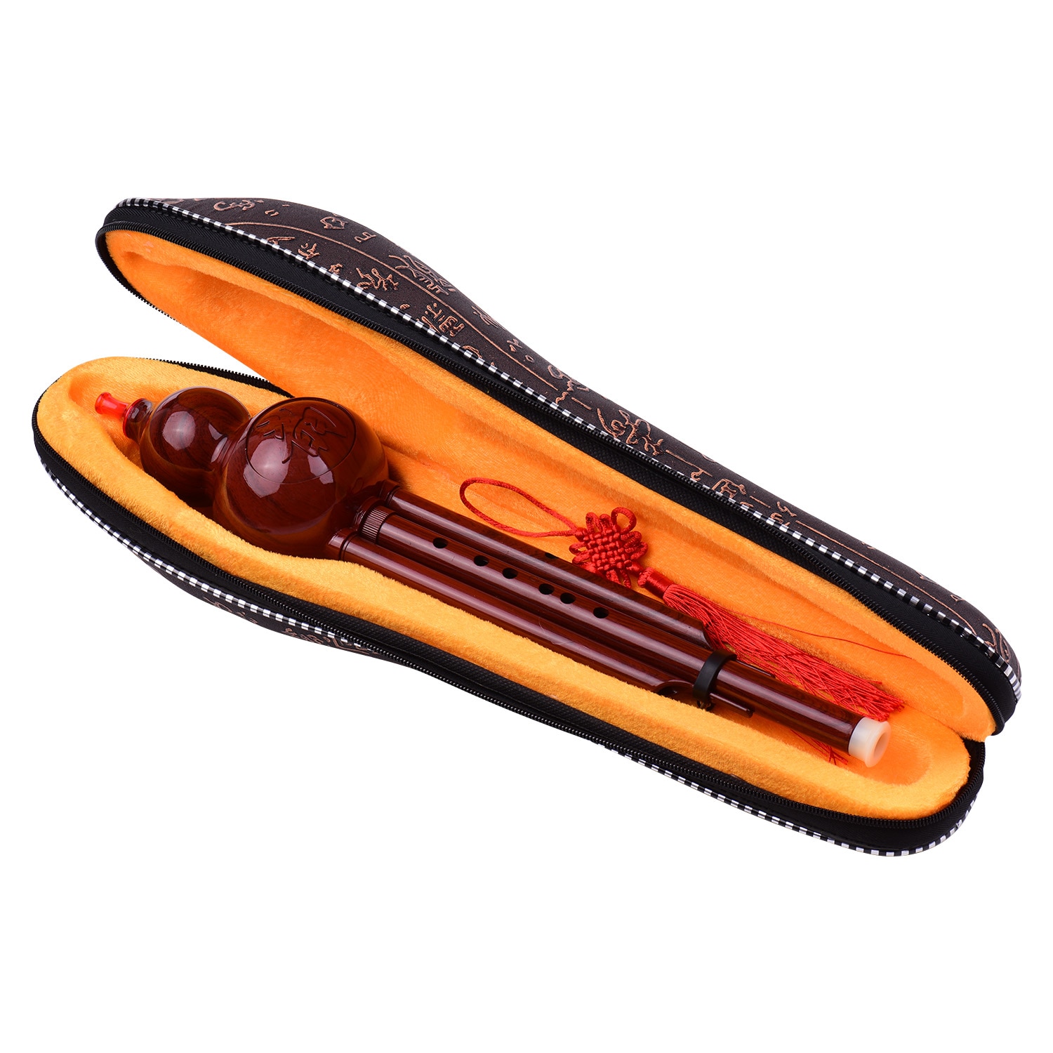 2- tonige c-toets hulusi kalebas cucurbit fluit harspijpen chinees traditioneel instrument met chinese knoop draagtas voor beginners