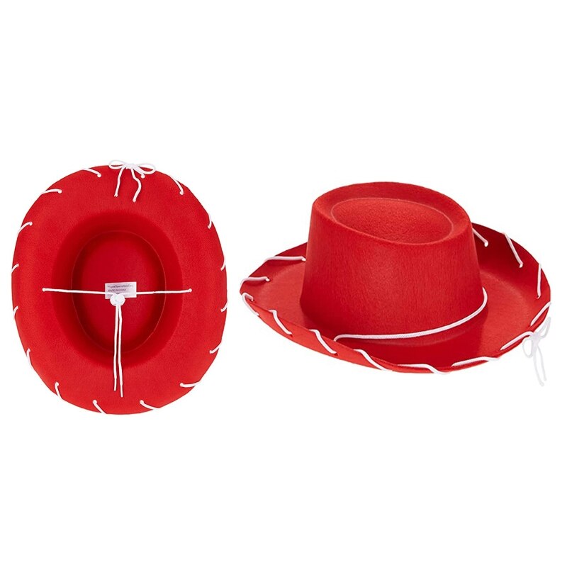 Cool Western Vilt Bruin Rood Cowboyhoed Verstelbare Voor Halloween Rollenspel Festivals Thema Party Kostuums Voor Jongens Meisjes