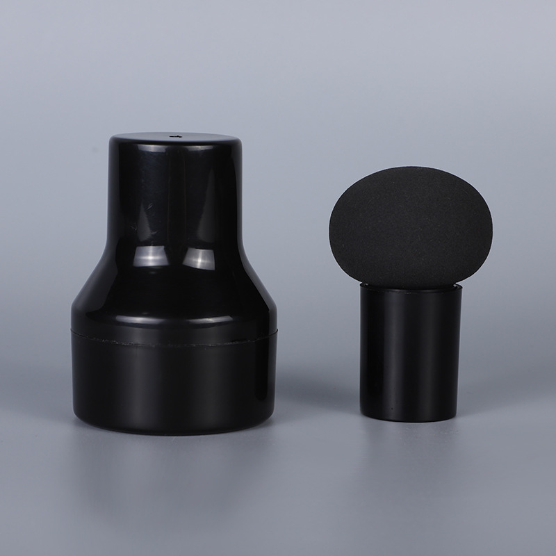 Brocha cosmética para polvos, cabeza redonda, mango en forma de seta, base de maquillaje, esponja, corrector, herramienta de belleza suave, seca y húmeda: Negro