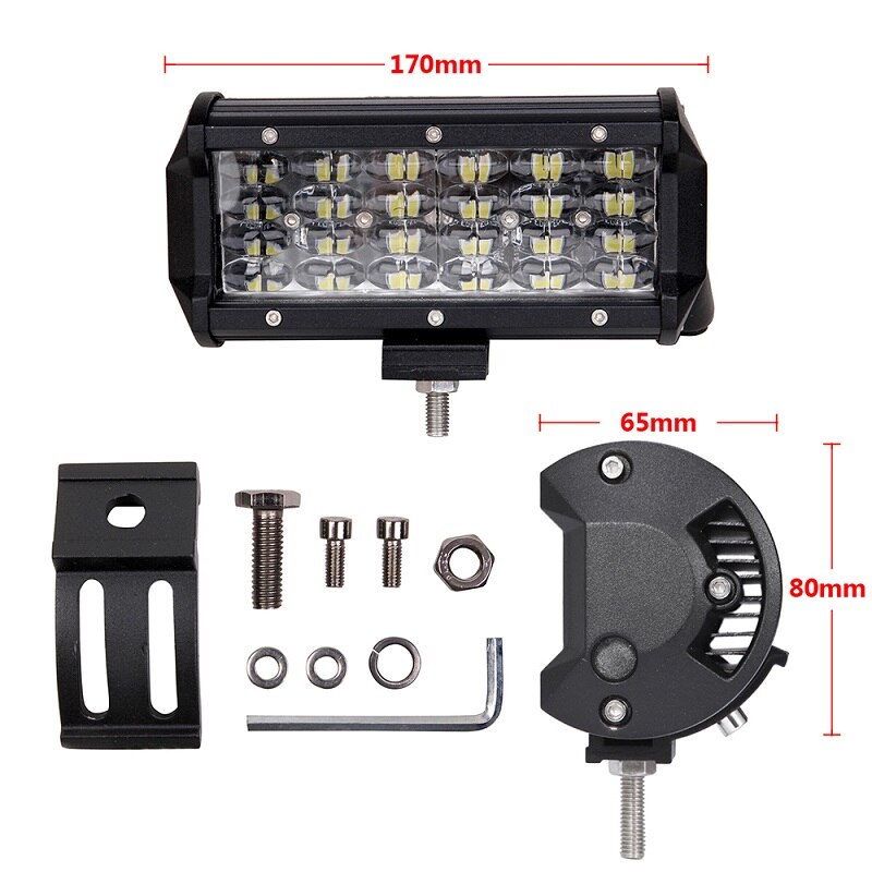Offroad led arbetsbelysning 12v 24v combo 4-44 tums bil lastbil suv 4wd 4 x 4 atv släp pickup ytterligare extra körlampa: 6 tum
