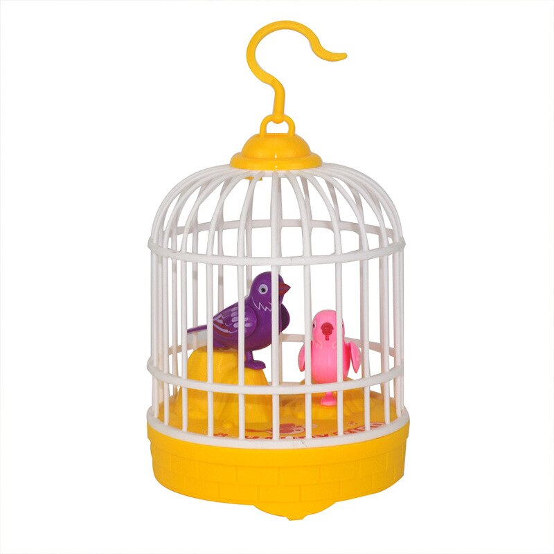 Say Hello Talking Bird Mini Bird With Cage Voice Control Electronic Animals Toy Singing Bird For Children Girls Boys Baby: Yellow