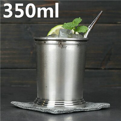 Taza de té de menta de 350ml, taza de cóctel de acero inoxidable, taza de bebidas mezcladas, taza de Martini Mojito, Bar de bebidas, tazas de cerveza de: Silver