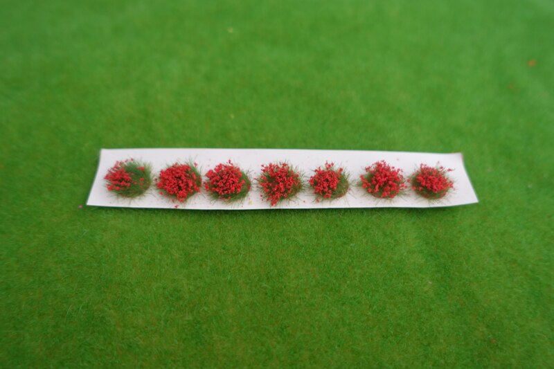 1einstellen Miniatur Garten Dekor Statische Landschaft Modell Landschaft Wargame Gras Büschel DIY Gebäude Layout Sand Tabelle Blume Cluster: rot 1PC