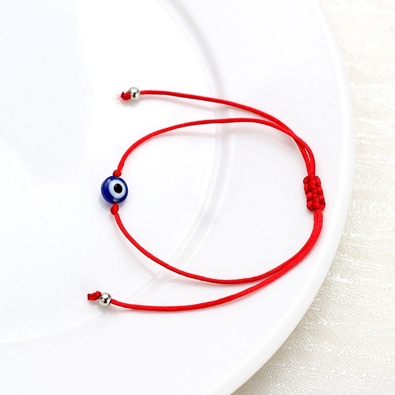 Mal de ojo azul amuletos contra el mal de ojo pulsera de cordel rojo hilo cuerda pulsera para Mujeres Hombres joyería de mal de ojo EY4704