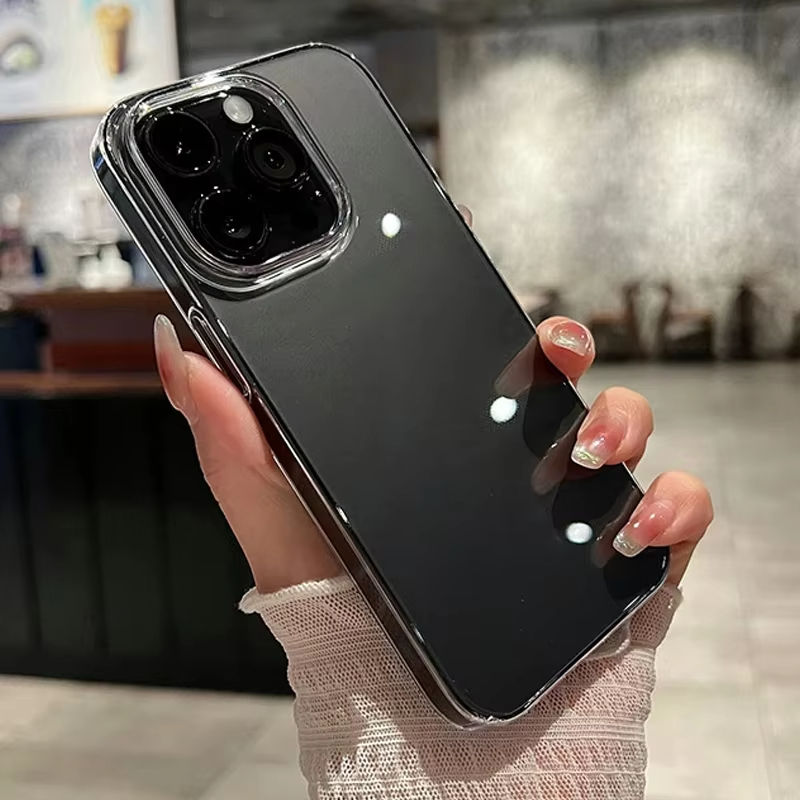Luxuriöse transparente weiche Acryl-Handyhüllen für iPhone 16, 15, 14, 13, 12, 11, Profi Max Plus, stoßfeste, klare Stoßstangenabdeckung, Zubehör