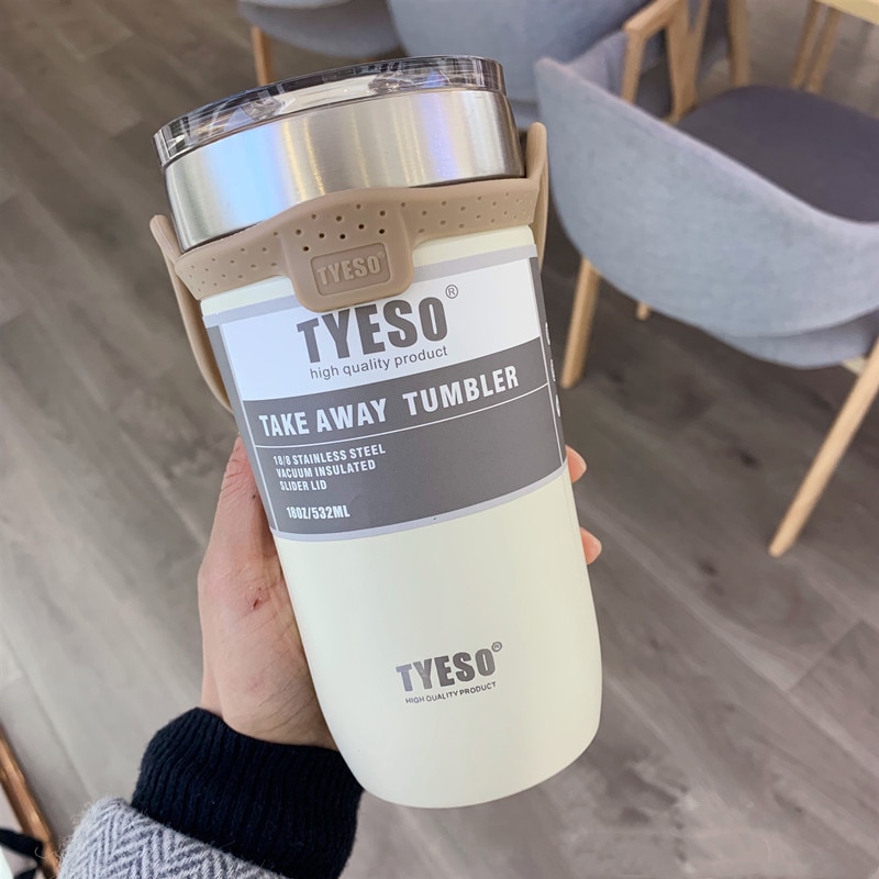 Tyeso kop termokolbe dobbelt rustfrit stål kaffekrus fortykket stor bil termokrus rejse termokop termokrus til