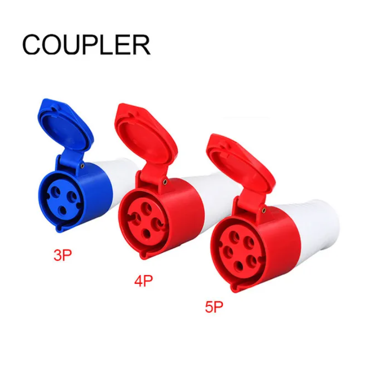 16A 32A 3P/4P/5P Industrial Plug And Socket Electrical Connector Waterproof Aviation Plug And Socket: Dark Grey / Panel Connector / 4P