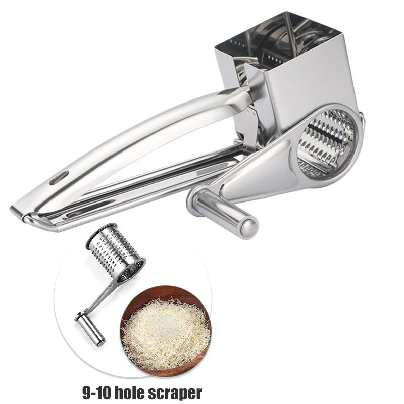 Rallador de queso de acero inoxidable, manivela manual, cuchillas giratorias, picador de verduras, cocina,: style 4