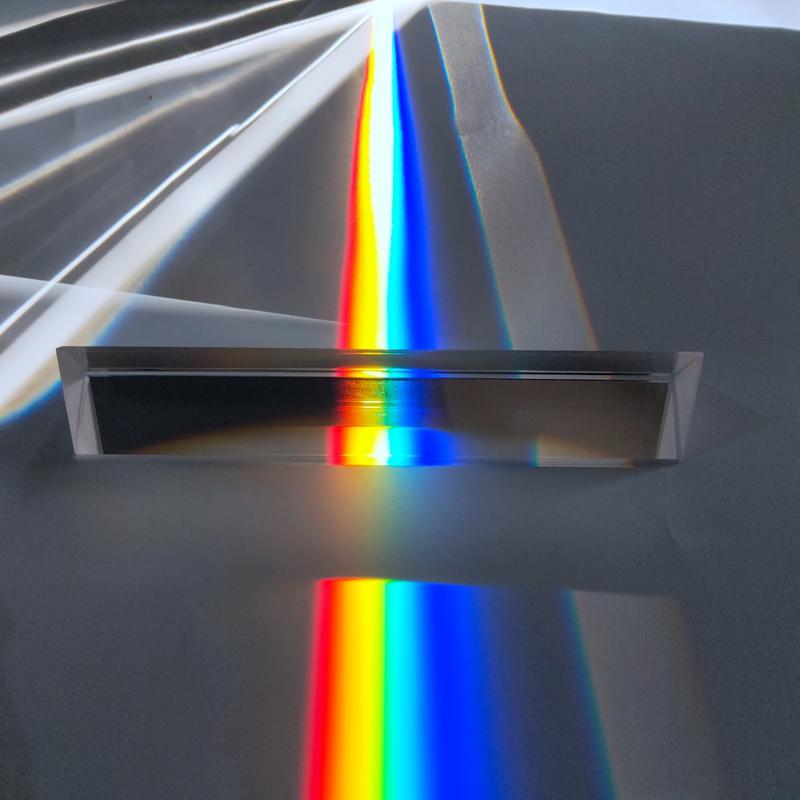 40*40*180Mm Driehoekig Prisma Regenboog Lichtbreking Zeven Kleuren Zonlicht Fotografie Student Optische Wetenschap Experiment gereedschap