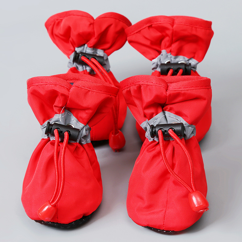 4 pçs/set à prova dwaterproof água sapatos para cães de estimação anti-deslizamento botas de chuva calçados para gatos pequenos cães filhote de cachorro cão pet botas pet pata acessórios: XXXL / green