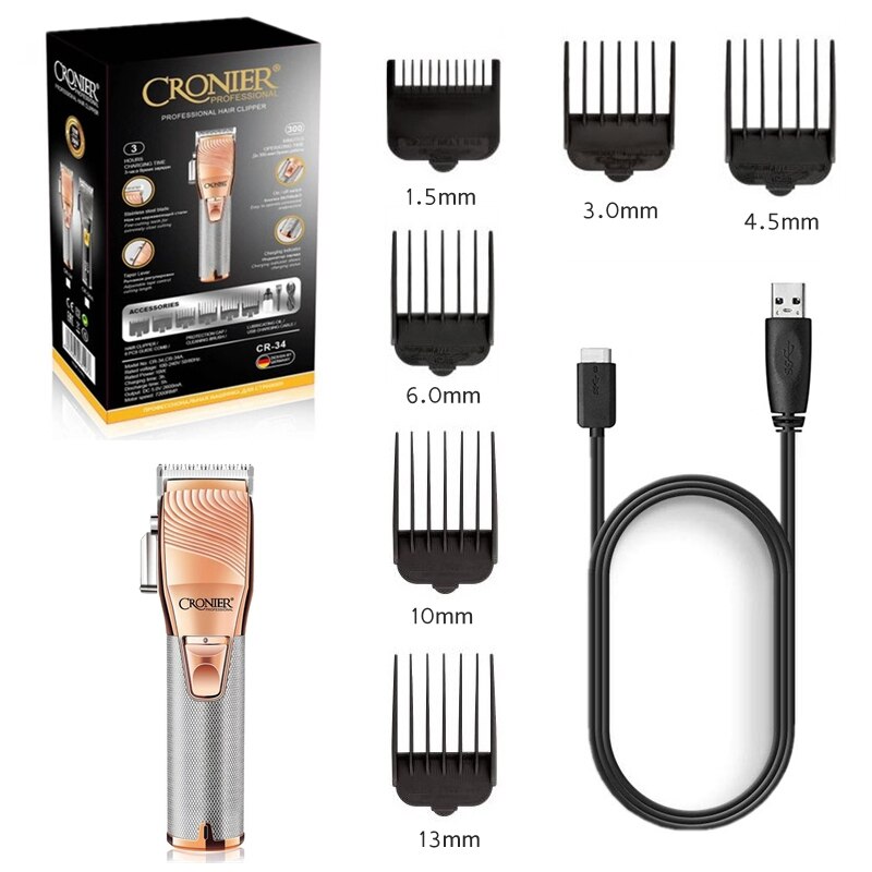 100-240v rechargeable powerful hair clipper precision hair trimmer electric hair cutting kit machine