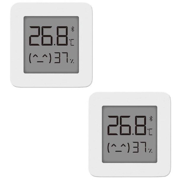 Xiaomi Bluetooth Thermometer 2 Smart Electric Digital Humidity Monitor High-precision Sensor 1.5'' LCD Screen with Mijia App: 2 Pcs