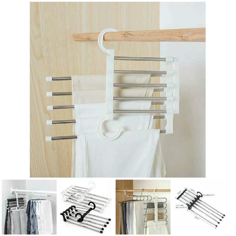 2 Pcs Pants Rack Shelves 5 in 1 Multifunctional Storage Trousers Hangers Space Saving Tendedero Ropa Plegable вешалка для одежды