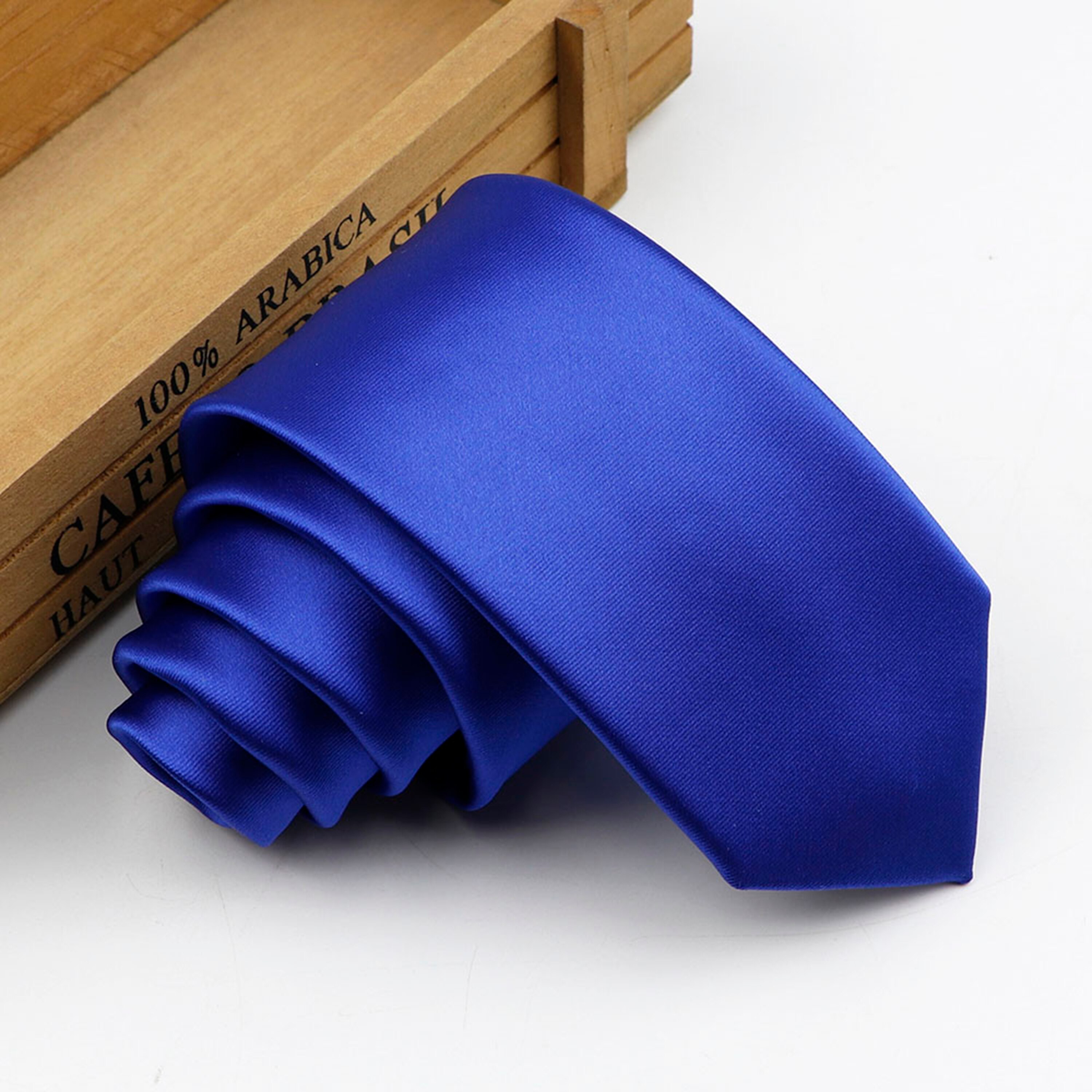 Cravate slim classique pour hommes, couleur unie, rouge, noir, bleu, pour bureau, fête de mariage