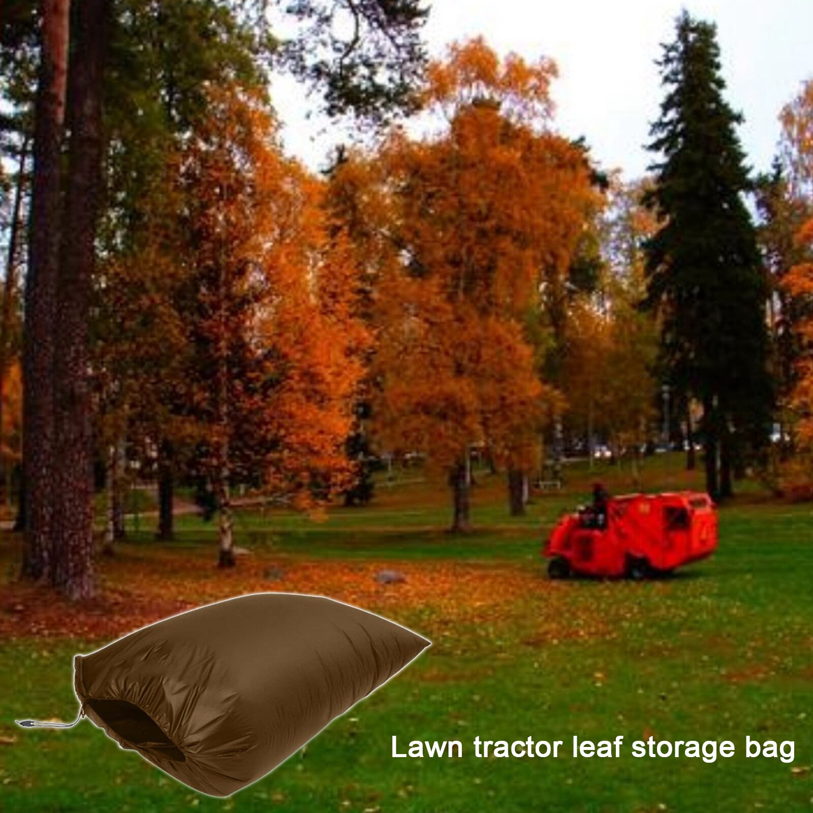 Lawn Tractor Riding Mower Leaf Storage Bag Garbage Cleaning Bag: Coffee