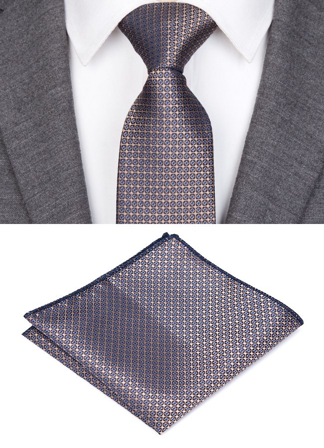 Herreslips kravatsæt jacquardternede slips til mænd stribet slips til bryllup afslappet jakkesæt smalt slips skjortetilbehør: Mørkegrå