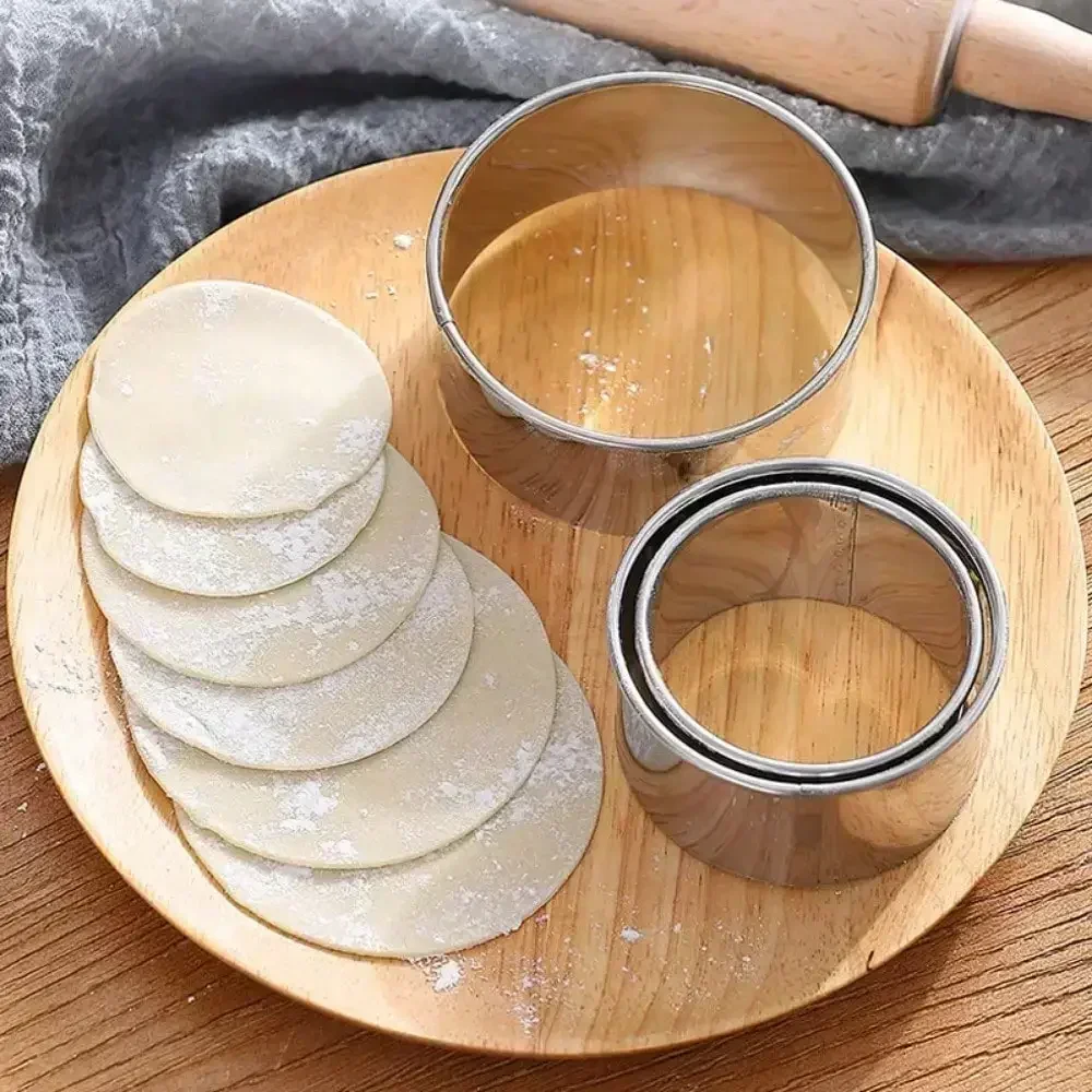 Edelstahl Runde Kuchen Ringe Keks bilden DIY Knödel Haut Schneiden Werkzeug Fondant Presse Geformt Dekorieren Küche Backen Werkzeug