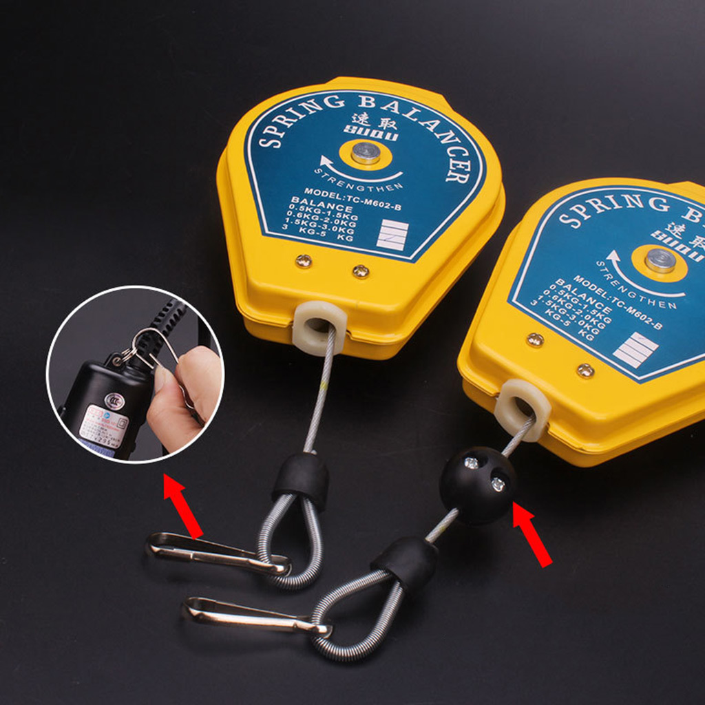 Bilanciatore a molla retrattile cacciavite appeso chiave dinamometrica appendiabiti corda in acciaio portautensili di misurazione bilancia ergonomica