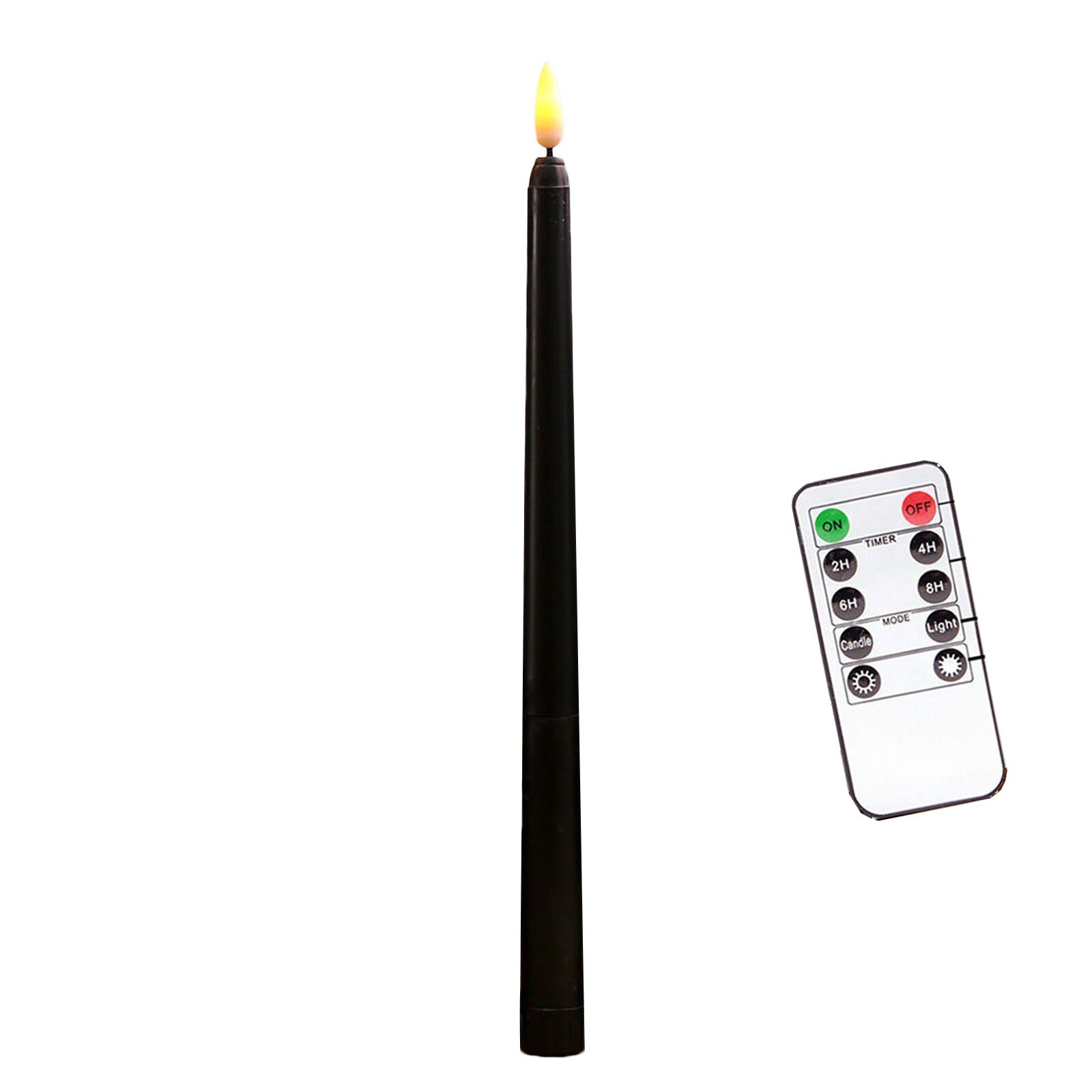 Pack Of 6 Yellow Flickering Remote Led Candles,plastic Flameless Remote Taper Candles,bougie Led For Dinner Decoration #T1G