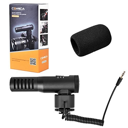 Comica CVM-SV20-Sistema de micrófono para cámara DSLR, , totalmente de Metal, estéreo, para teléfono inteligente