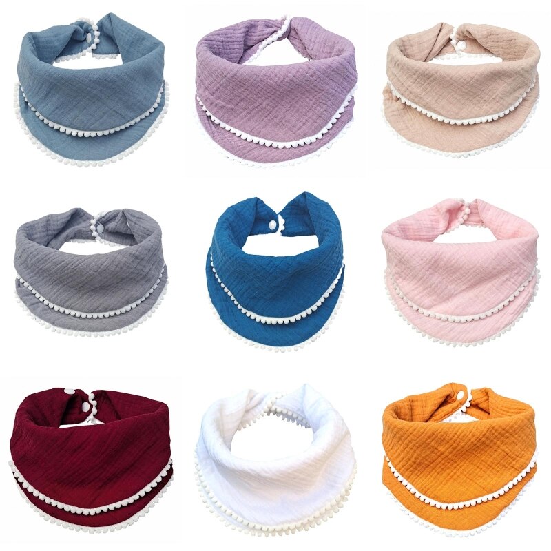 Pasgeboren Baby Slabbetjes Katoen Kwastje Speeksel Voeden Handdoek Dubbele Laag Driehoek Sjaal Bandana Bib Jongens Meisjes Slabber Absorberende Doek