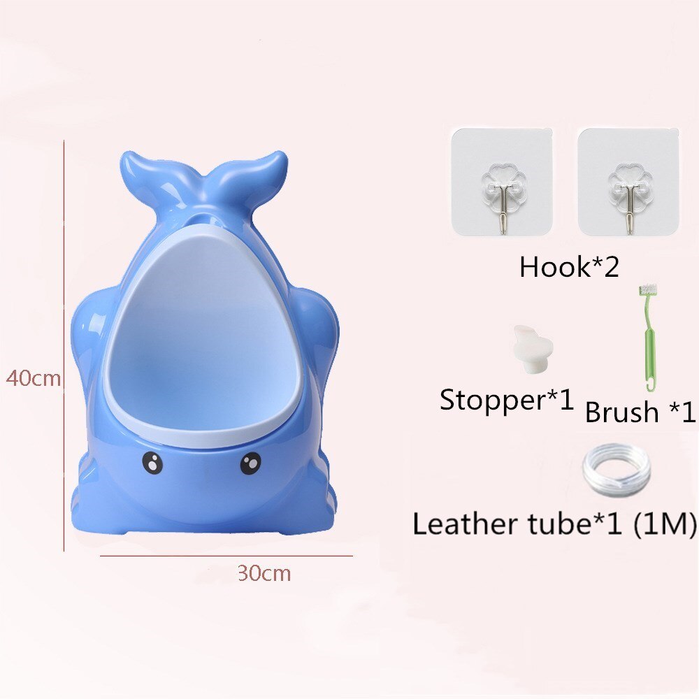 Tegneserie baby potte toilet urinal børn potte træning baby drenge tisse toilet spædbarn badeværelse vægmonteret urinal børnehave potte: Blå
