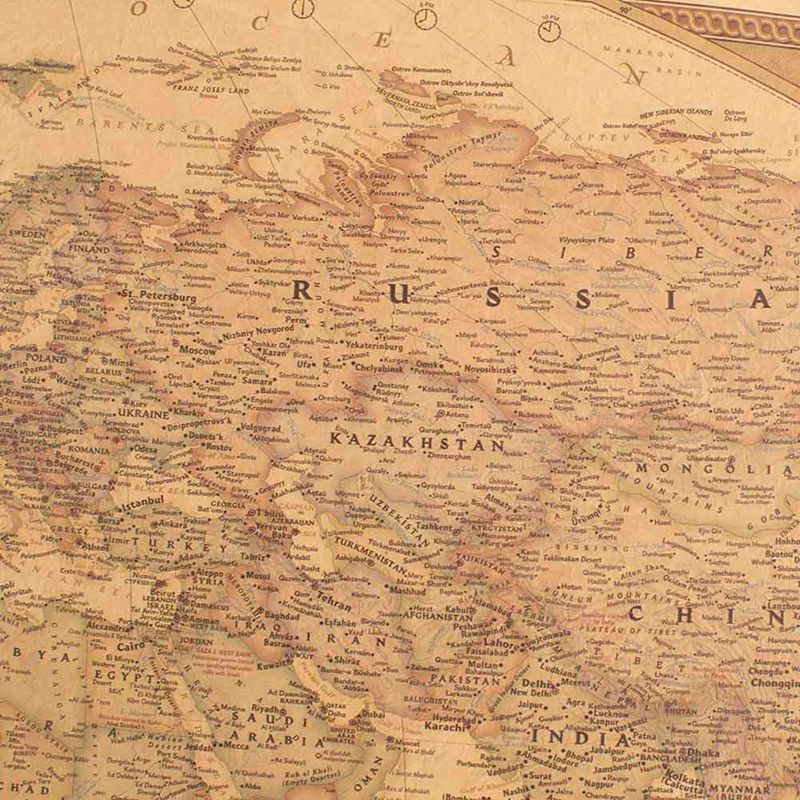 1 Pc Vintage Wereldkaart Antieke Poster Muur Grafiek Retro Papier Mat Kraft Kaart Van Wereld Bar Cafe Decor home Decoratie