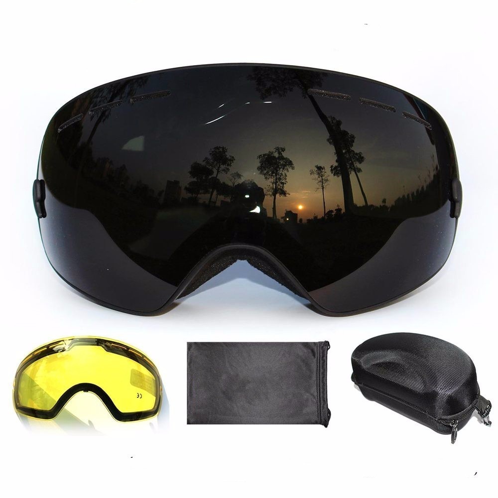 BENICE snowboard goggles 2 dubbele lens UV400 anti-fog sferische ski bril skiën mannen vrouwen ski bril + lens + Box Set