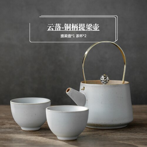 3 stykke sæt stentøj keramik pot pot tekande keramik husholdning puer pot te maker kung fu te sæt tekop: 3