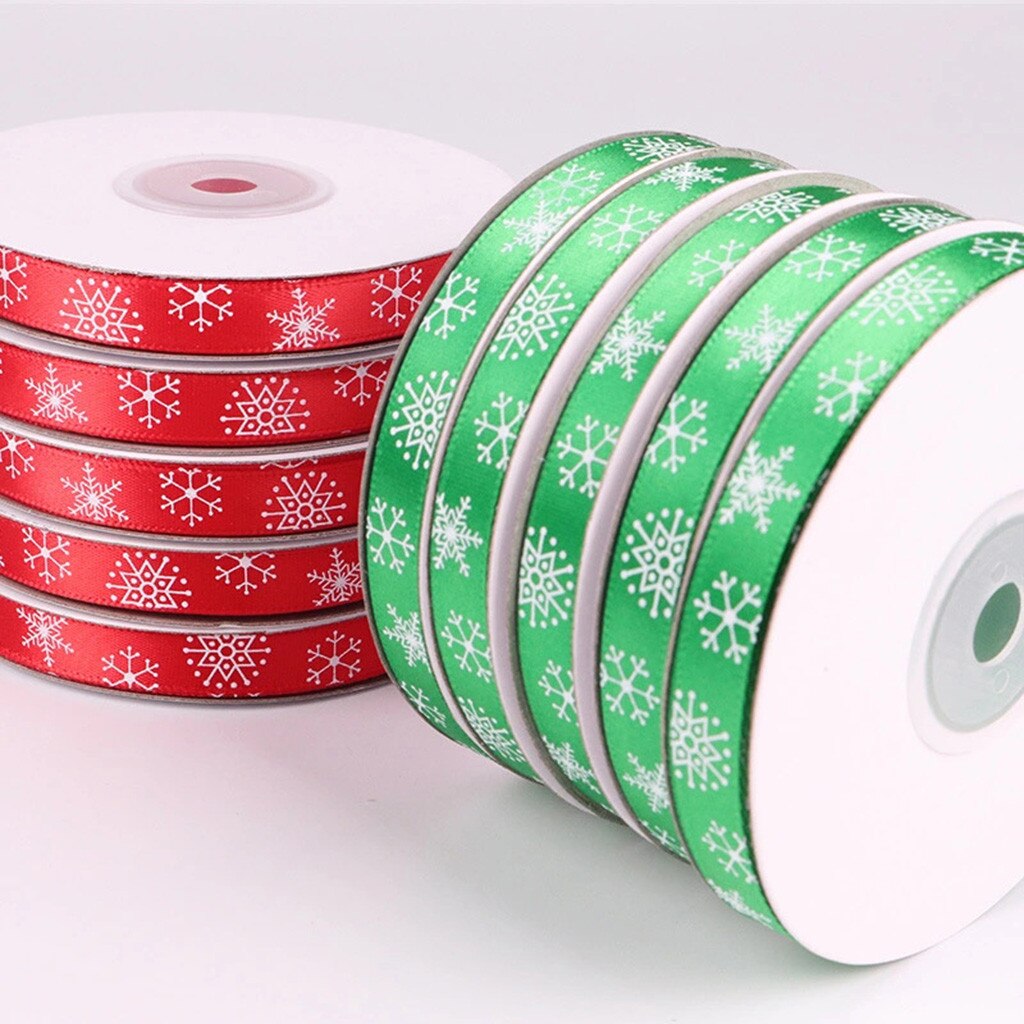 25yd kerstlinten 10mm multi-knutselbenodigdheden feestlint diy strik linten voor knutselen kaarten verpakkingsmaterialen#w