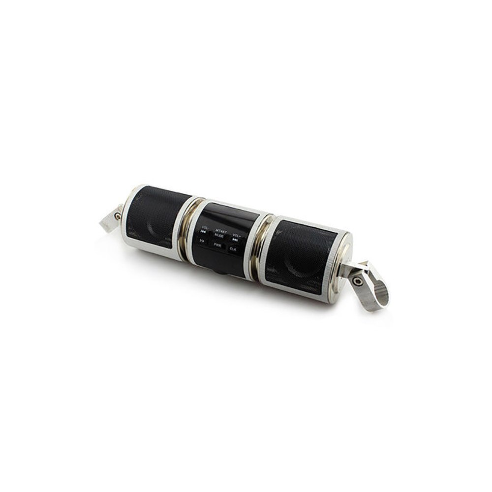 Motorcycle Bluetooth Music Player MP3 Motorcycle Stereo Speaker FM Radio Adjustable LED Screen MT487 Waterproof: Silver